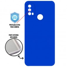 Capa para Motorola Moto E30 e E40 - Case Silicone Cover Protector Azul